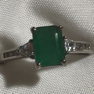 Zambian Emerald w/ Zircons. Sz 8